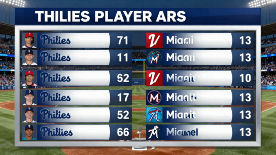 Phillies vs Miami Marlins Match Player Stats