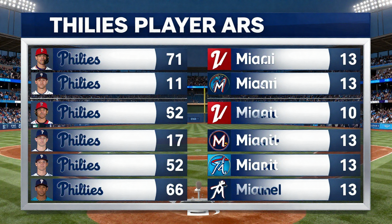 Phillies vs Miami Marlins Match Player Stats